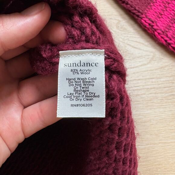 Sundance Wool Blend Knit Cardigan Women’s XS Color Maroon/Pink - Picture 4 of 5